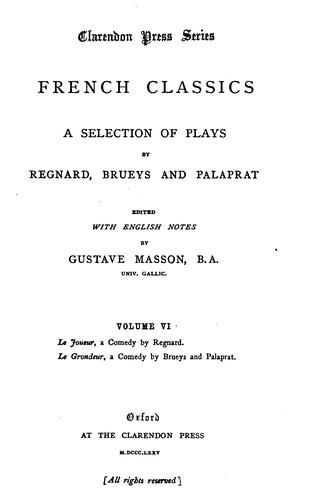 Cover for French classics, ed. with Engl. notes, by G. Masson