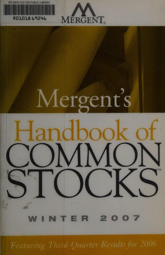 Cover for Mergent's Handbook of Common Stocks Winter 2007