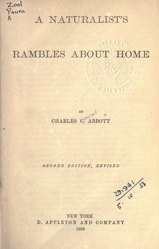 Cover for A naturalist's rambles about home.