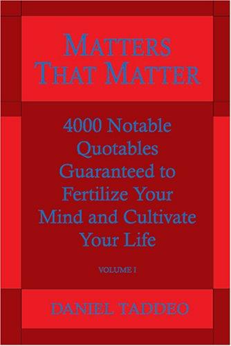 Cover for Matters That Matter Vol. 1