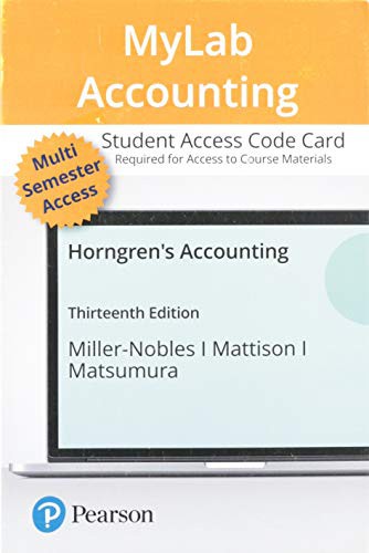 Cover for MyLab Accounting with Pearson eText -- Access Card -- for Horngren's Accounting