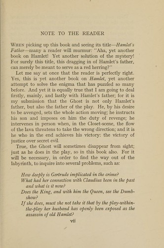 Cover for Hamlet's father