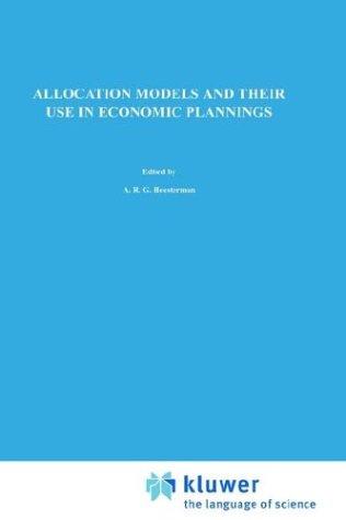 Cover for Allocation models and their use in economic planning.
