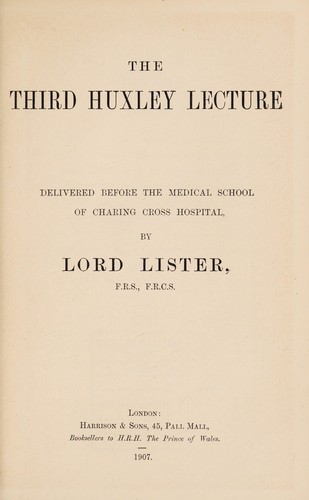 Cover for The third Huxley lecture