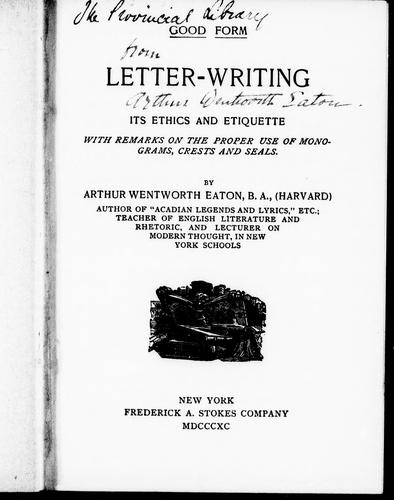 Cover for Letter-writing