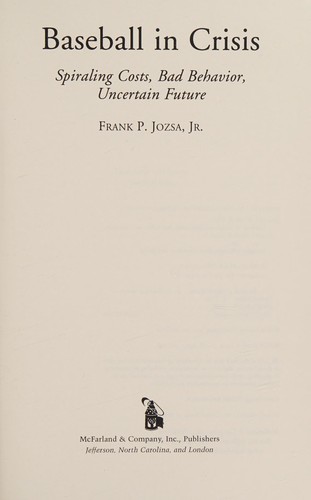 Cover for Baseball in crisis
