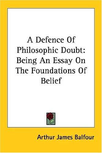 Cover for A Defence of Philosophic Doubt