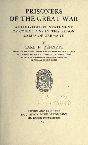 Cover for Prisoners of the great war
