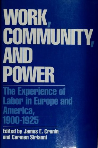 Cover for Work, community, and power