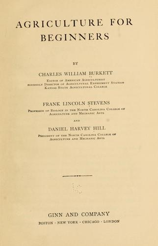 Cover for Agriculture for beginners