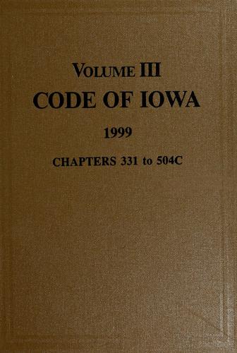 Cover for Code of Iowa, 1999