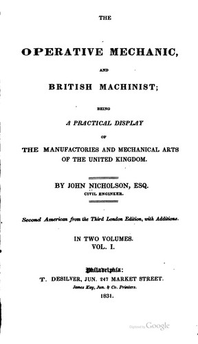 Cover for The operative mechanic, and British machinist