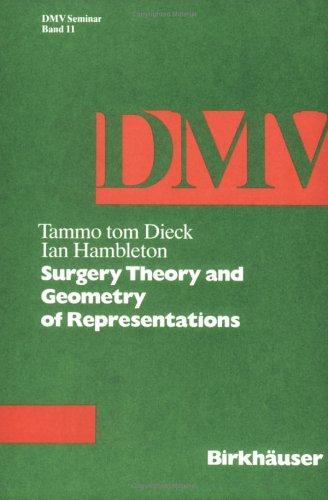 Cover for Surgery Theory and Geometry of Representations (Oberwolfach Seminars)