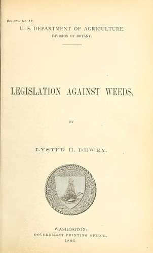 Cover for Legislation against weeds