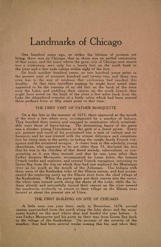 Cover for Landmarks of Chicago.