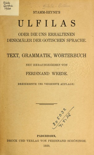 Cover for Stamm-Heyne's Ulfilas