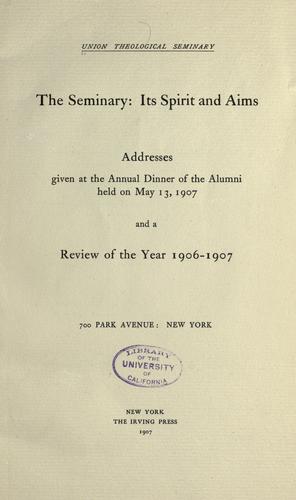 Cover for The seminary