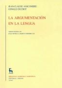 Cover for La argumentación en la lengua