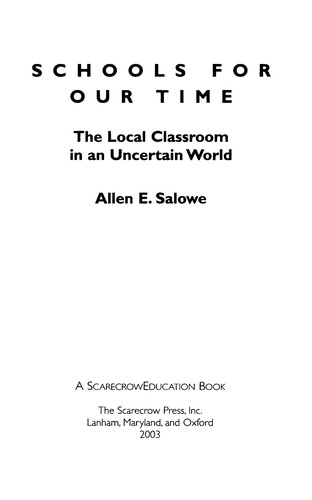 Cover for Schools for our time