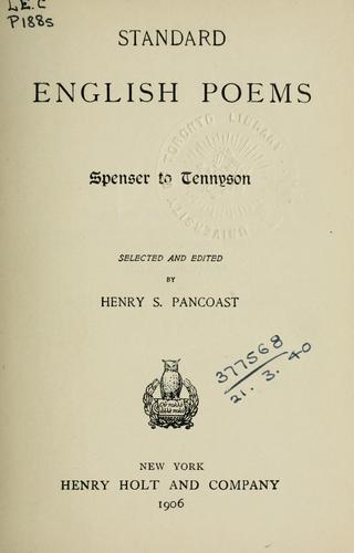 Cover for Standard English poems