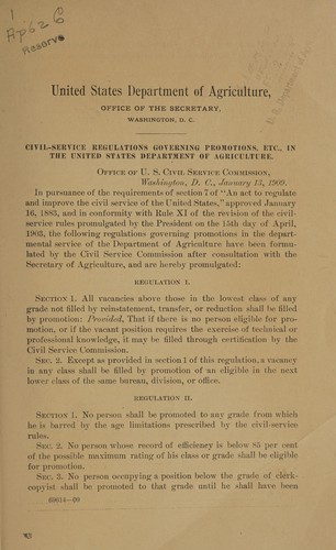 Cover for Civil-service regulations governing promotions, etc., in U.S. Department of Agriculture
