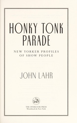 Cover for Honky tonk parade