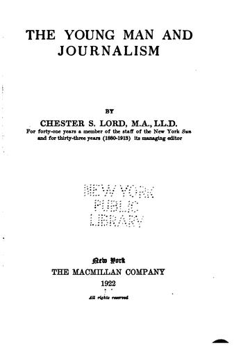 Cover for The young man and journalism