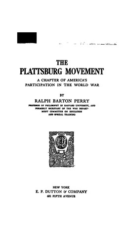 Cover for The Plattsburg movement
