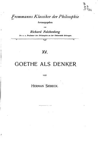 Cover for Frommanns Klassiker der Philosophie