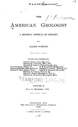 Cover for The American Geologist: A Monthly Journal of Geology and Allied Sciences ...