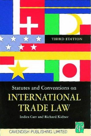 Cover for Statutes & Conventions On International Trade