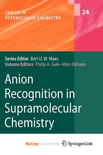 Cover for Anion Recognition in Supramolecular Chemistry