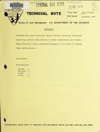 Cover for Chevrolet