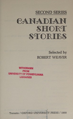 Cover for Canadian short stories