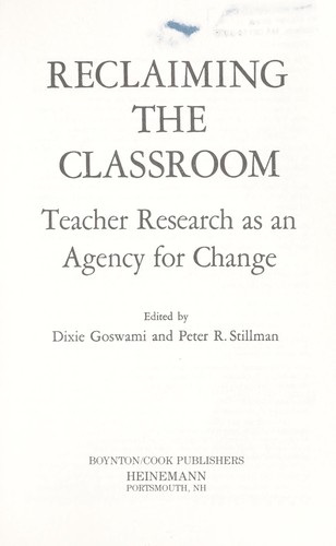Cover for Reclaiming the classroom