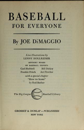 Cover for Baseball for everyone