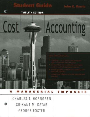 Cover for Cost Accounting Student Guide