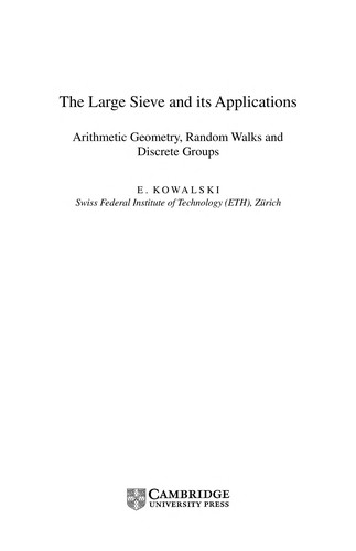 Cover for The large sieve and its applications