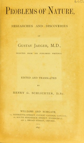 Cover for Problems of nature