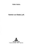 Cover for Heinrich von Kleists Lyrik