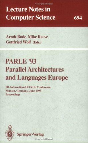 Cover for Parle '93, parallel architectures and languages Europe