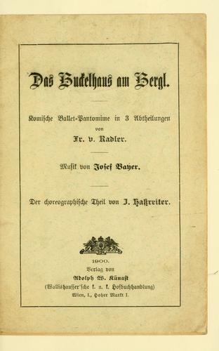 Cover for Das Buckelhaus am Bergl
