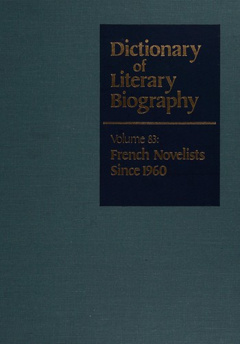 Cover for French novelists since 1960