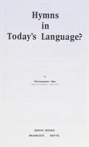 Cover for Hymns in Today's Language? (Worship)