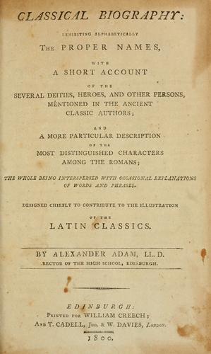 Cover for Classical biography