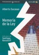 Cover for Memoria de La Ley (Coleccion Pensamiento Judaico)