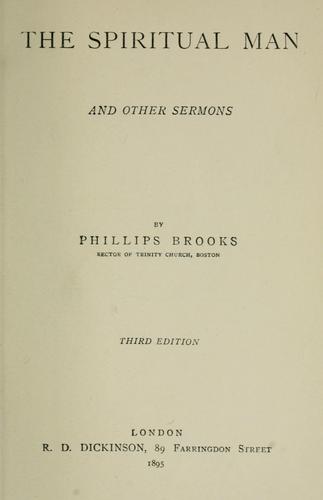 Cover for The spiritual man and other sermons.