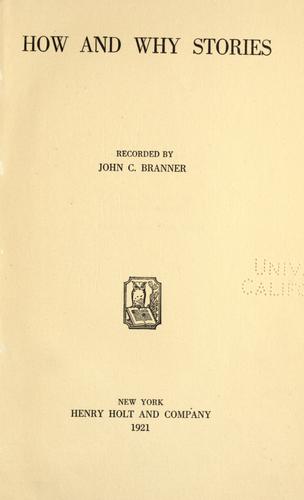 Cover for How and why stories