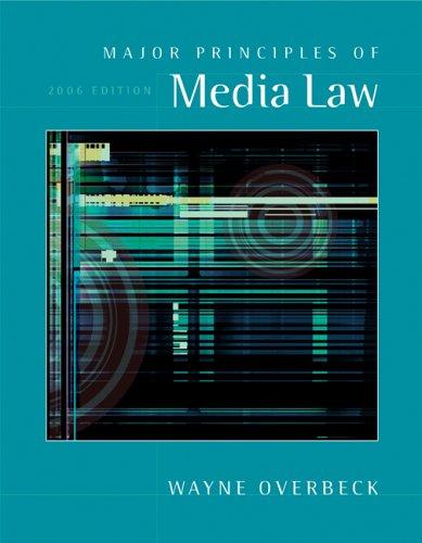Cover for Major Principles of Media Law, 2006 Edition