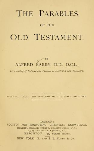 Cover for The parables of the Old Testament.